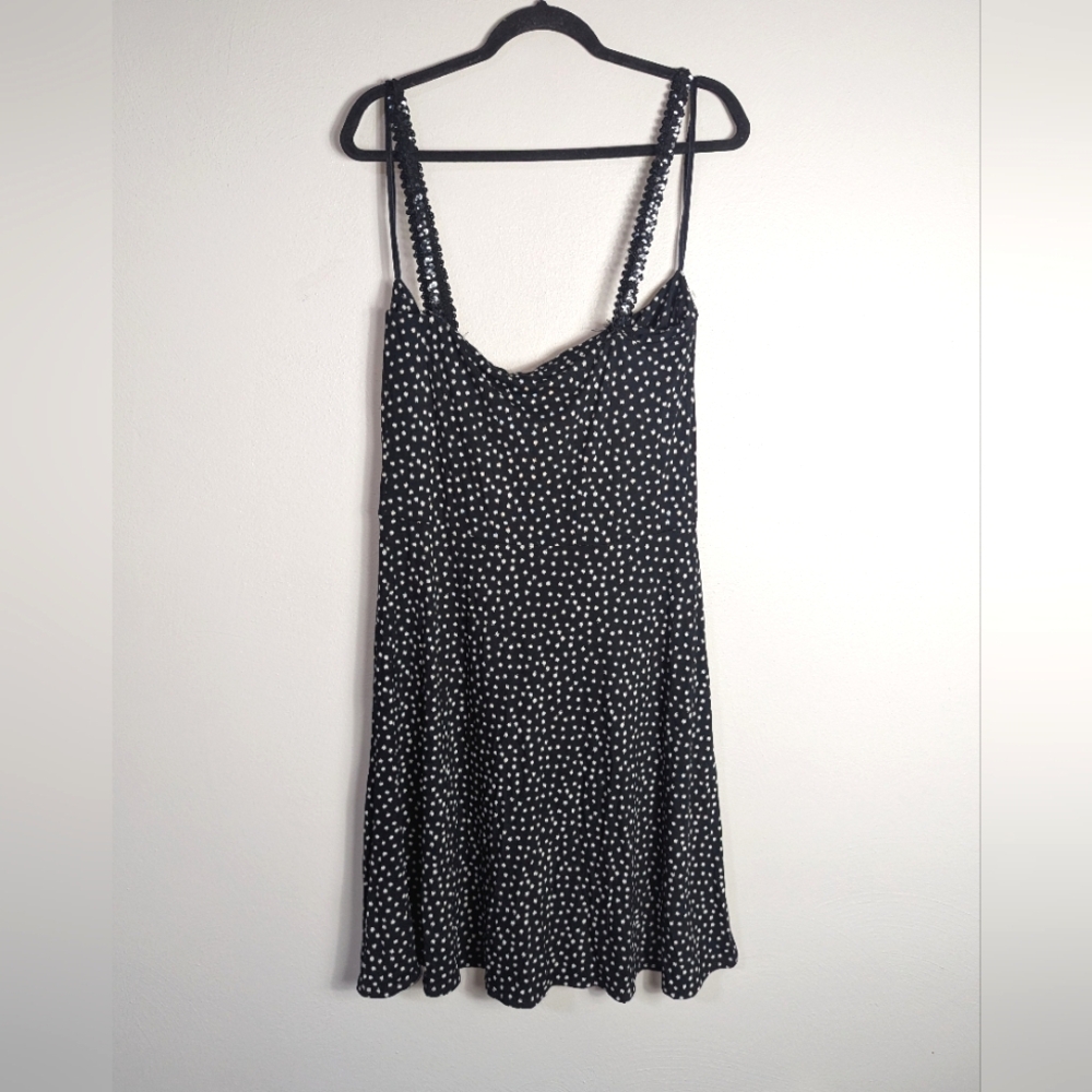 LP NWT Ann Taylor Petite Black Polka Dot Dress w/ Sequin Straps